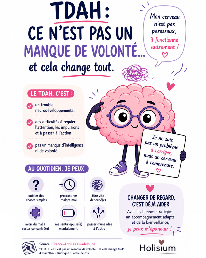 Le TDAH, ce n’est pas un manque de volonté.