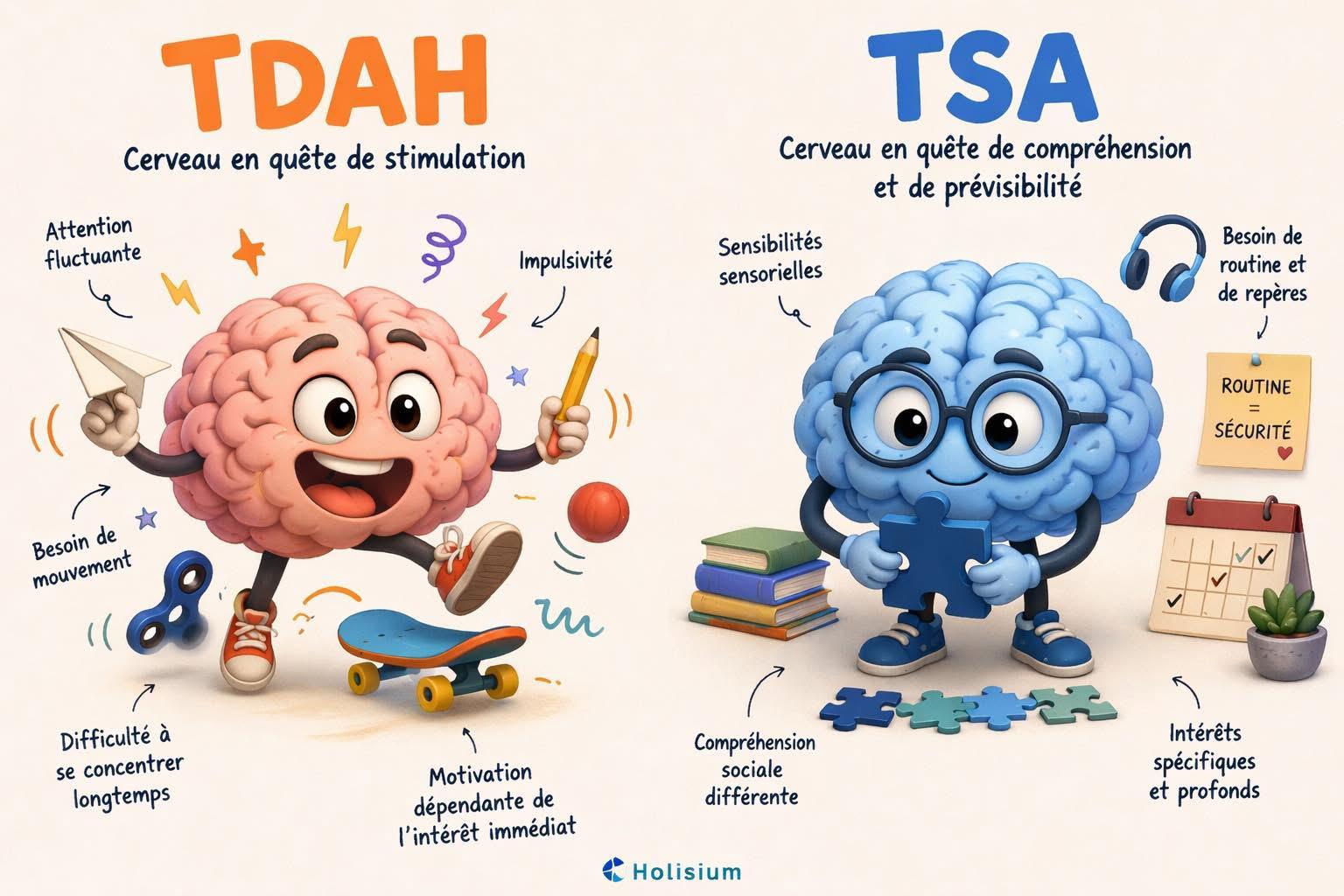 TDAH vs TSA : comprendre la différence